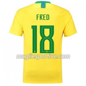 Completo Calcio Brasile Fred 18 Divisa Prima Mondiali 2018